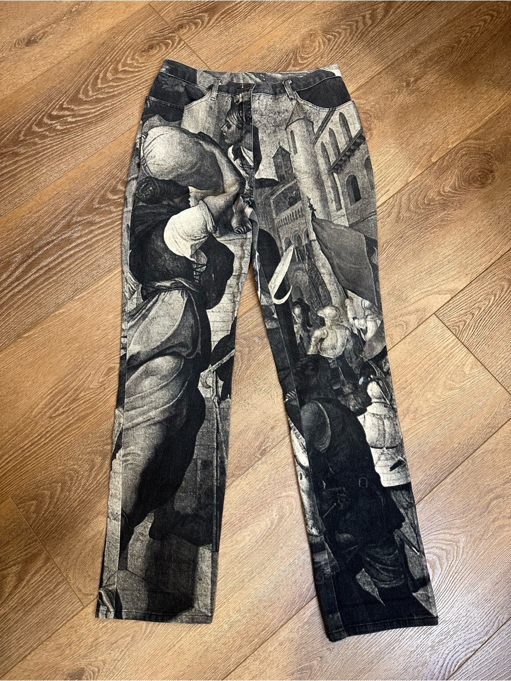 RARE vintage Domallo "Italian Master" printed jeans sz 12
